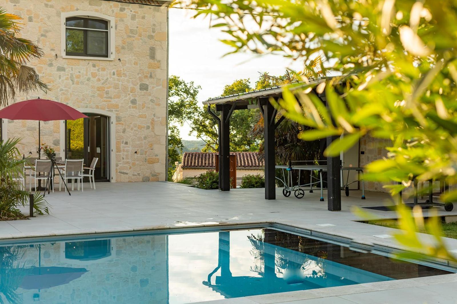 Villa Au Petit Bonheur Avec Clim - Hameau Au Calme - Piscine Chauffee - Petanque Moncrabeau Exterior photo