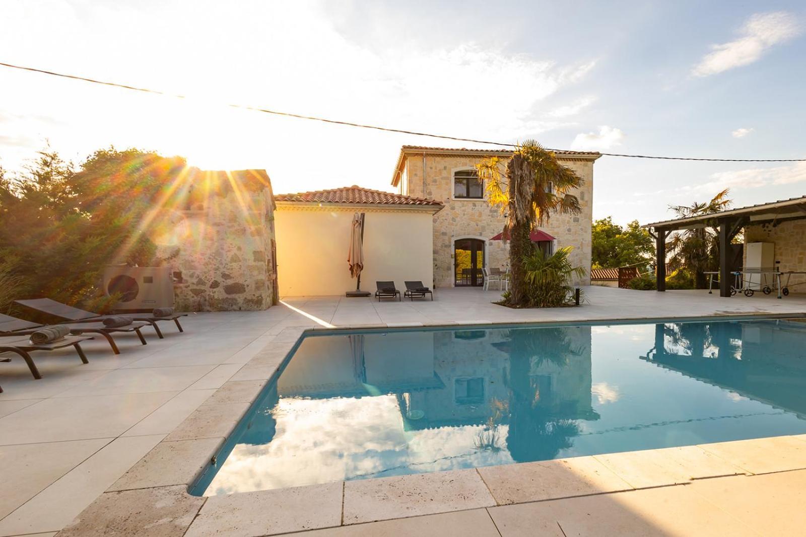 Villa Au Petit Bonheur Avec Clim - Hameau Au Calme - Piscine Chauffee - Petanque Moncrabeau Exterior photo